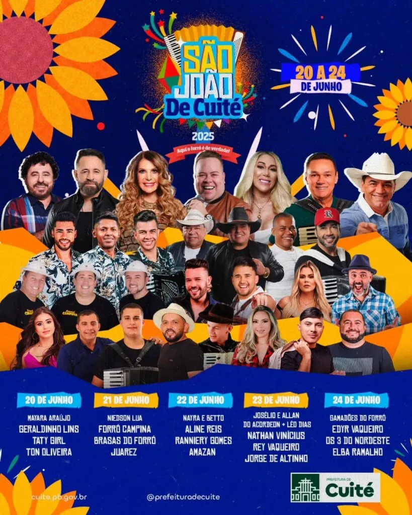 ELBA RAMALHO, REY VAQUEIRO, BRASAS DO FORRÓ E TATY GIRL SÃO ATRAÇÕES DO SÃO JOÃO DE CUITÉ